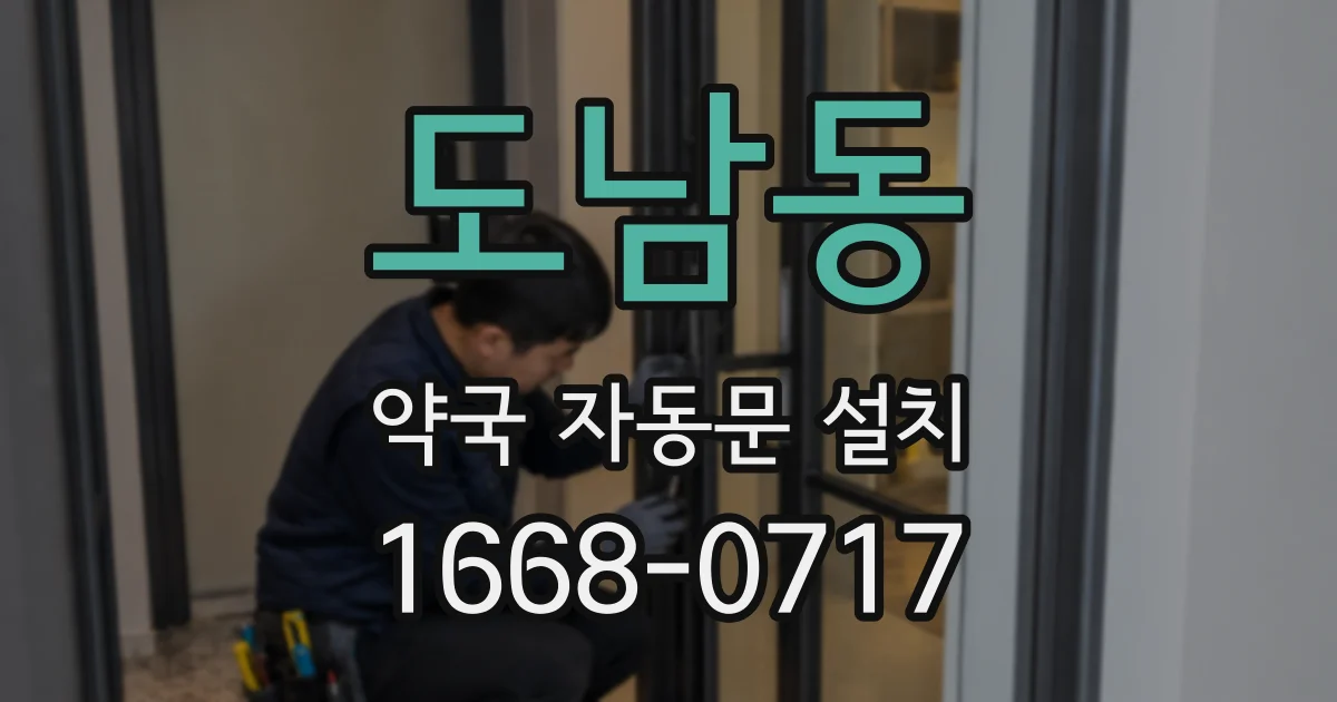 도남동 약국 자동문 설치