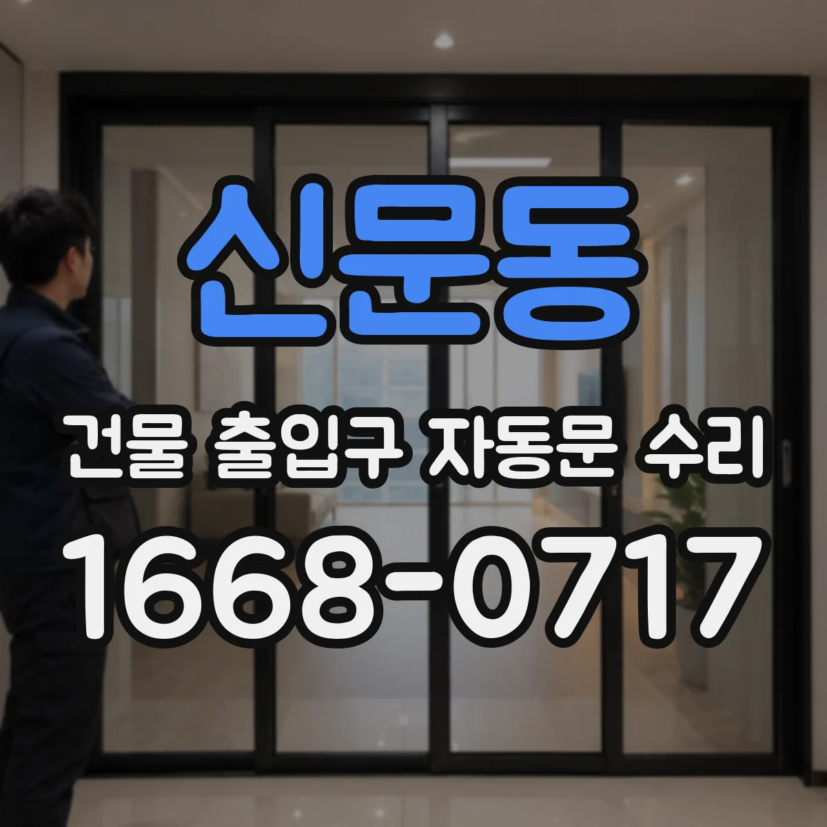 신문동 건물 출입구 자동문 수리