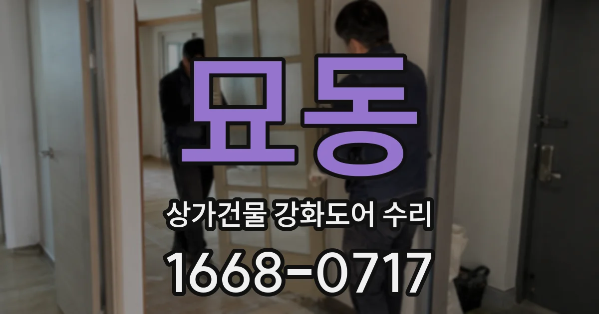 묘동 상가건물 강화도어 수리