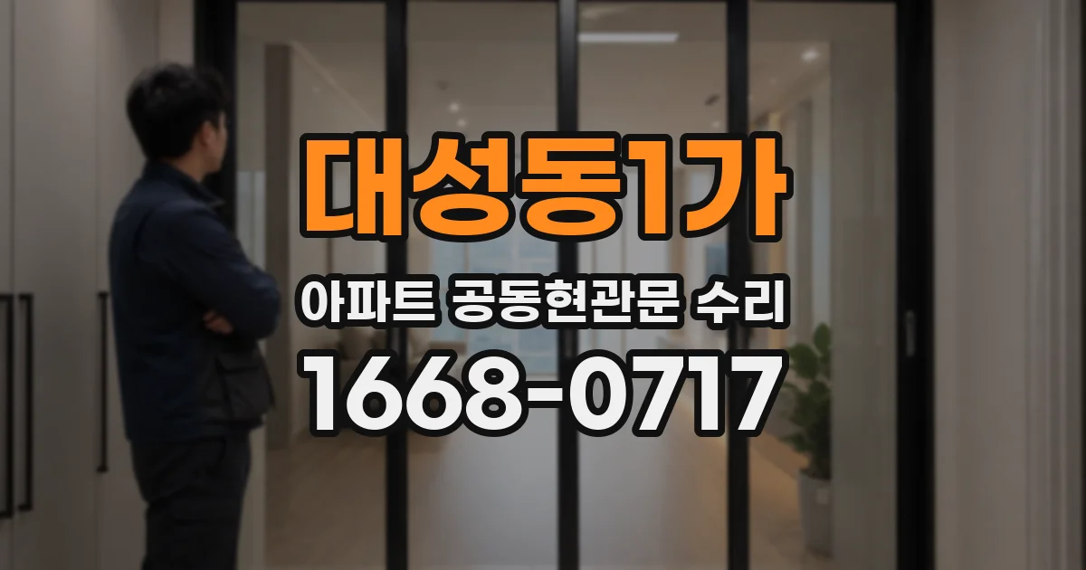 대성동1가 아파트 공동현관문 수리