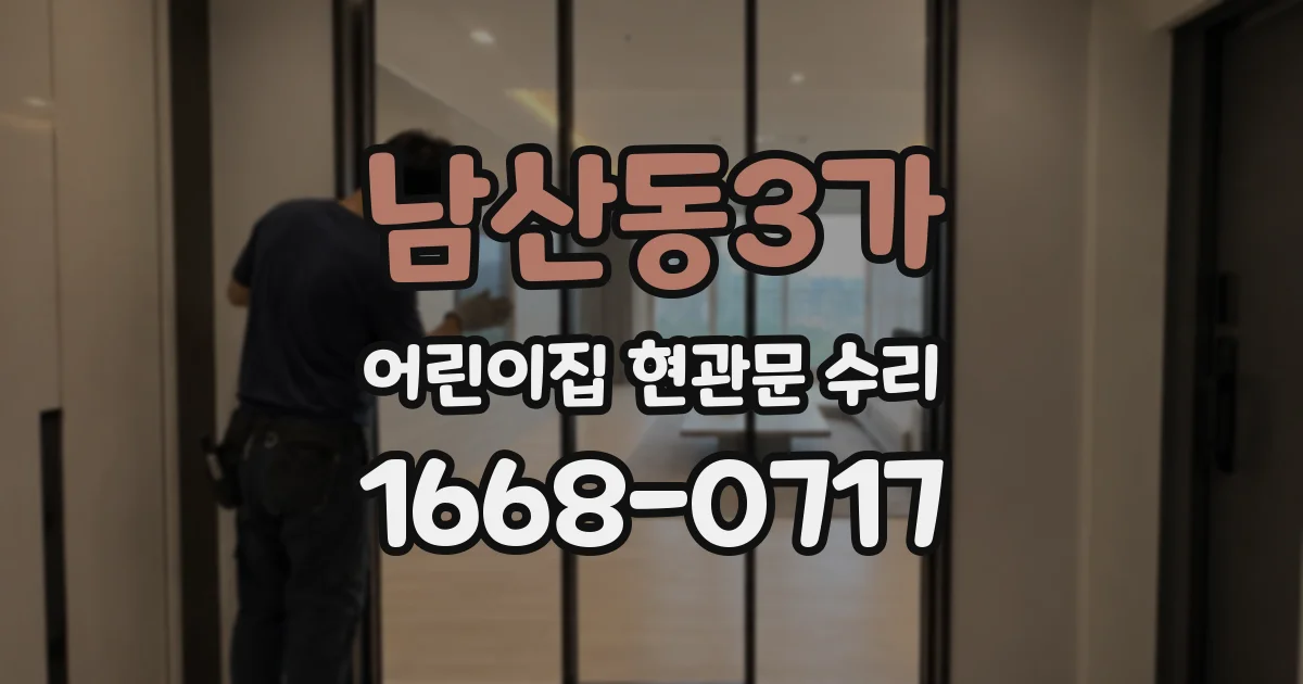 남산동3가 어린이집 현관문 수리