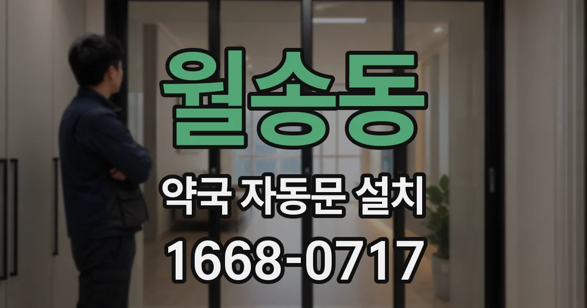 월송동 약국 자동문 설치