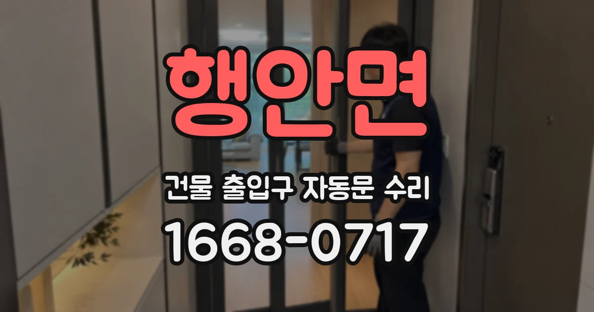 행안면 건물 출입구 자동문 수리