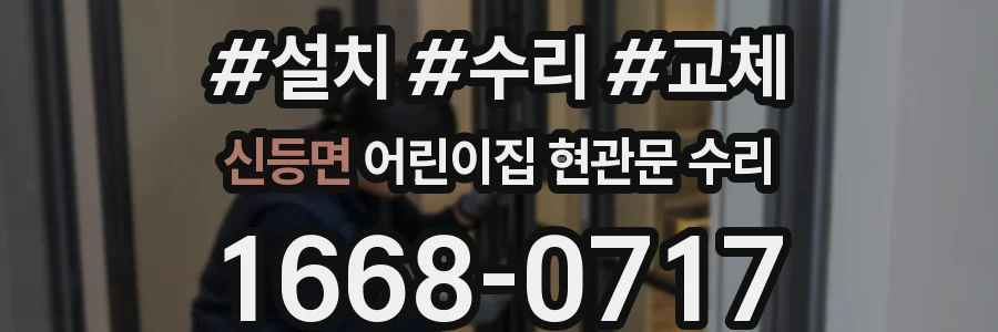 신등면 어린이집 현관문 수리