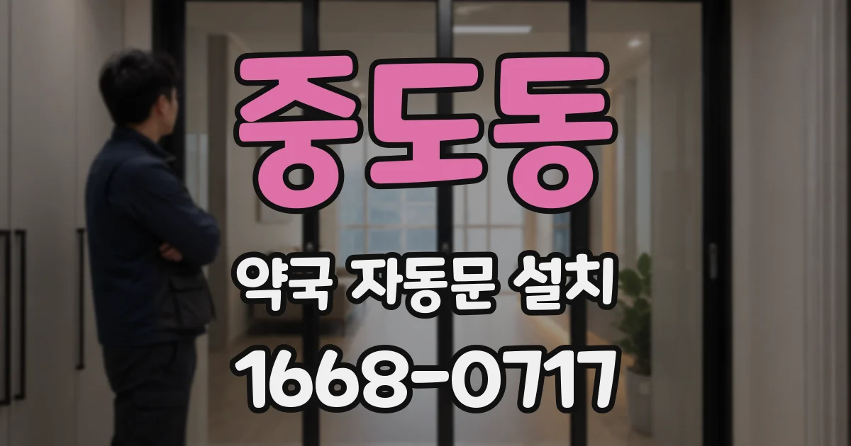 중도동 약국 자동문 설치