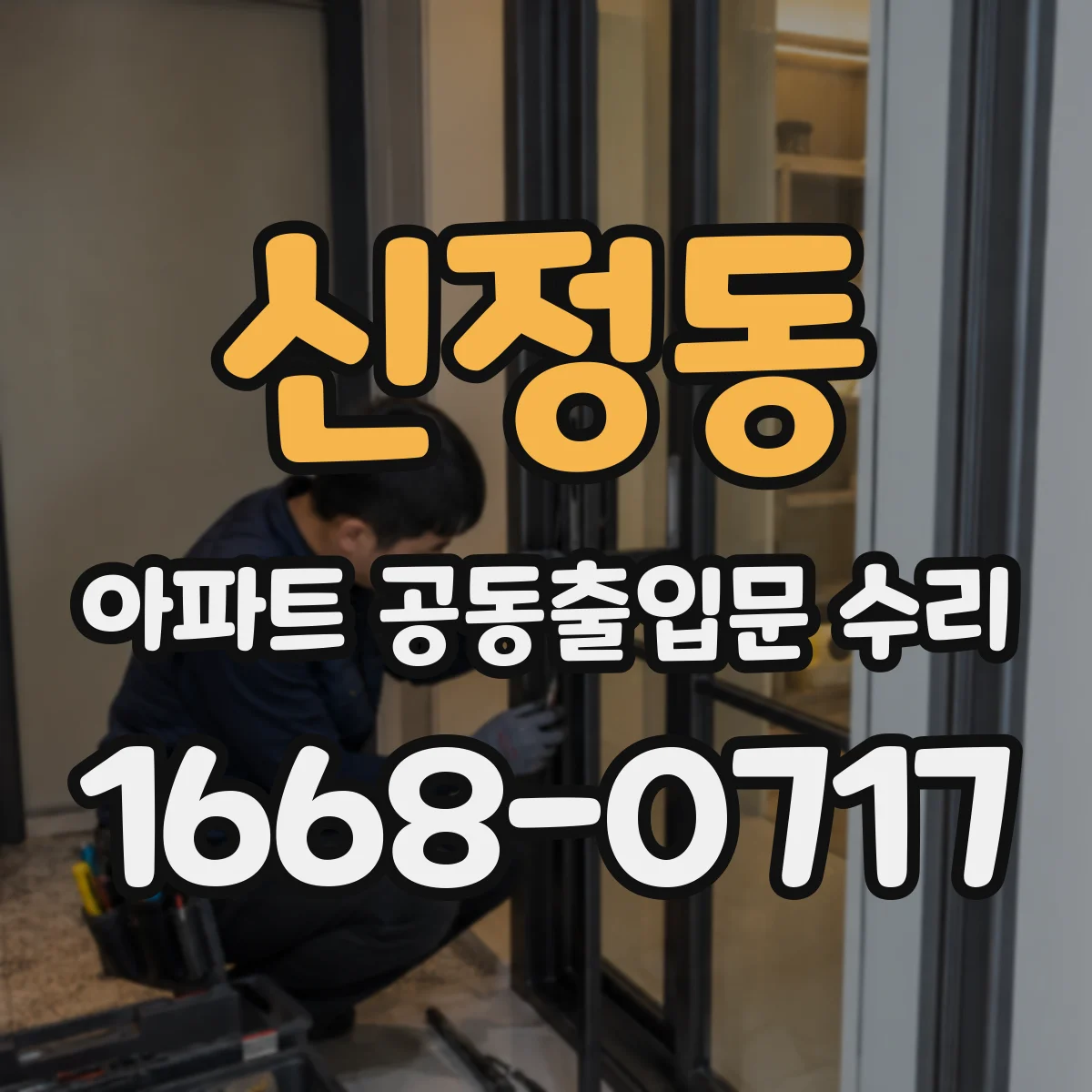 신정동 아파트 공동출입문 수리