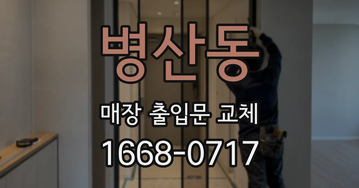 병산동 매장 출입문 교체
