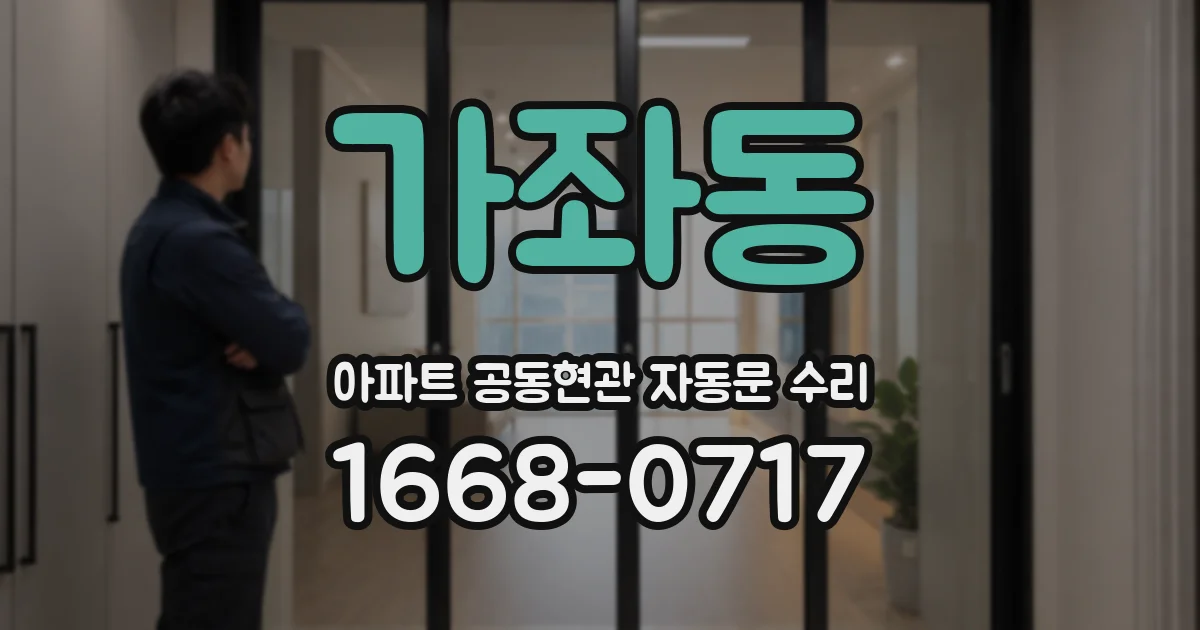 가좌동 아파트 공동현관 자동문 수리
