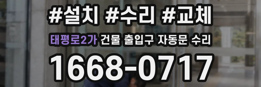 태평로2가 건물 출입구 자동문 수리