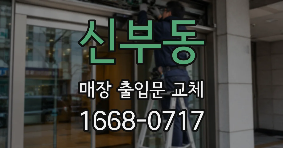 신부동 매장 출입문 교체