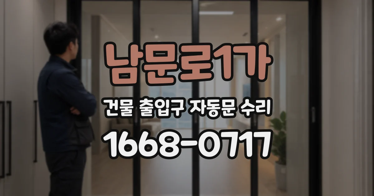 남문로1가 건물 출입구 자동문 수리