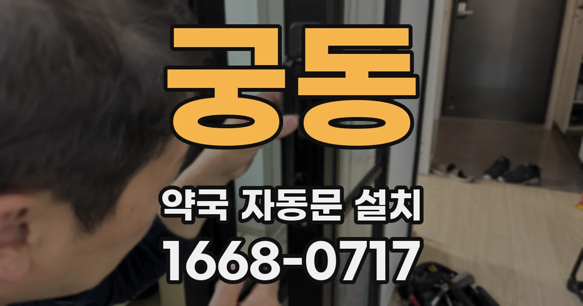 궁동 약국 자동문 설치