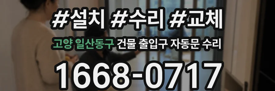 고양 일산동구 건물 출입구 자동문 수리