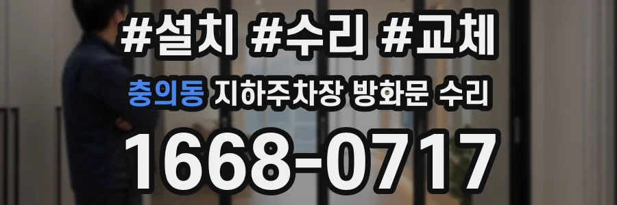 충의동 지하주차장 방화문 수리