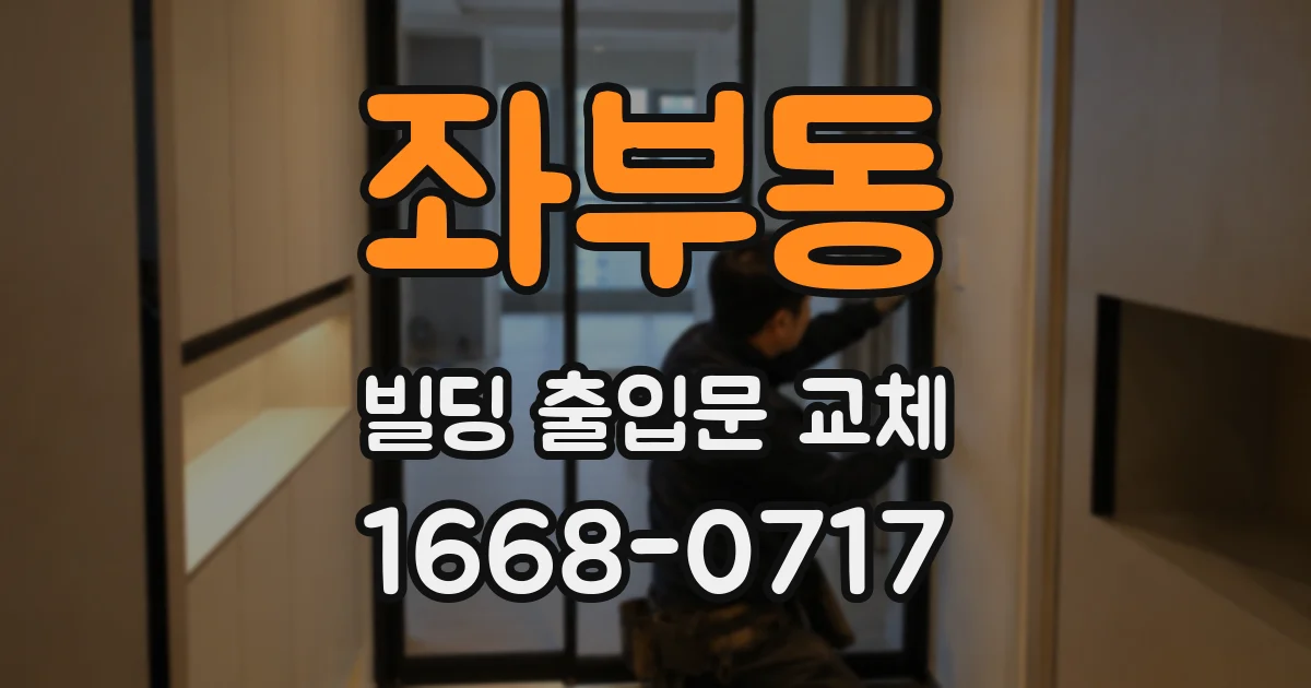 좌부동 빌딩 출입문 교체