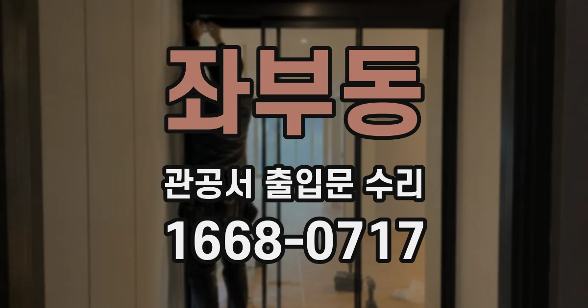 좌부동 관공서 출입문 수리