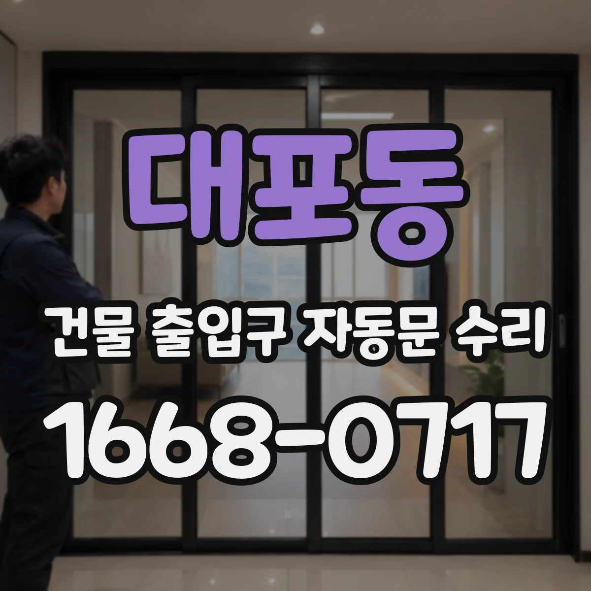 대포동 건물 출입구 자동문 수리