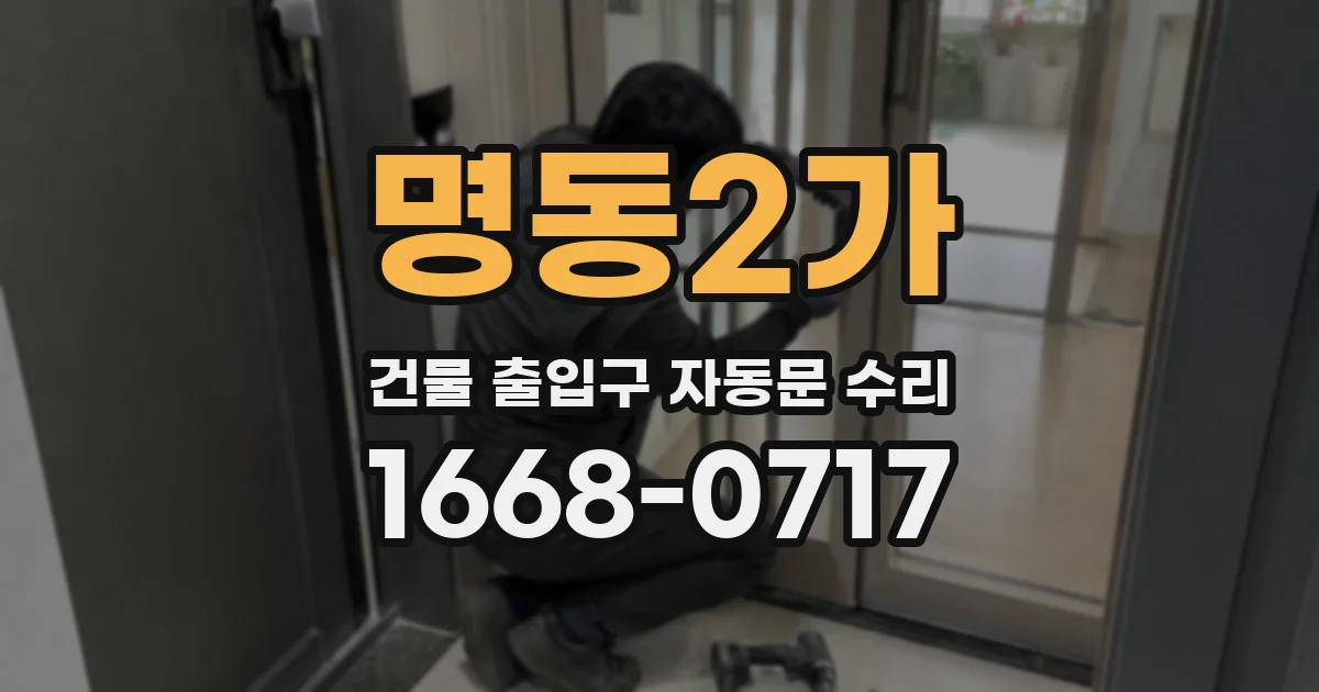 명동2가 건물 출입구 자동문 수리