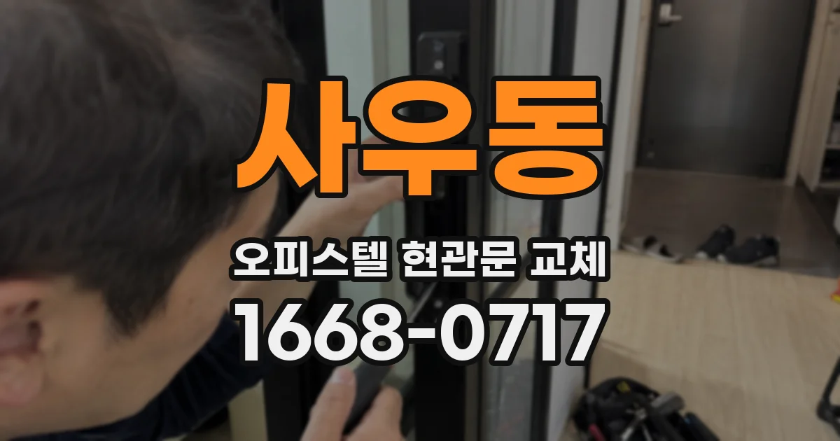 사우동 오피스텔 현관문 교체