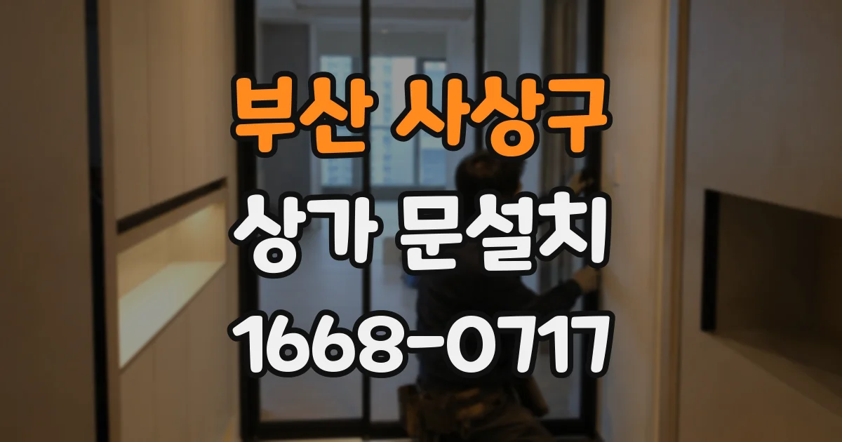 부산 사상구 상가 문설치