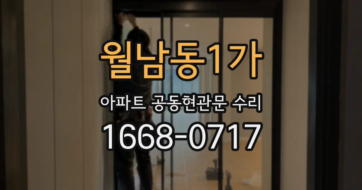 월남동1가 아파트 공동현관문 수리