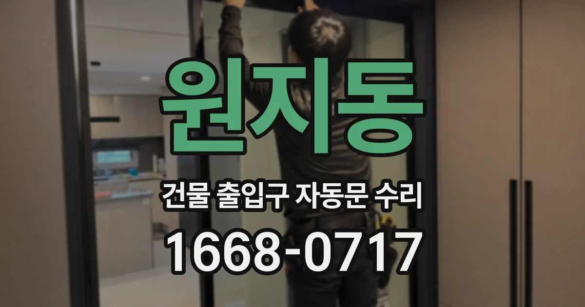 원지동 건물 출입구 자동문 수리