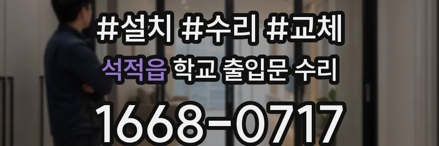 석적읍 학교 출입문 수리