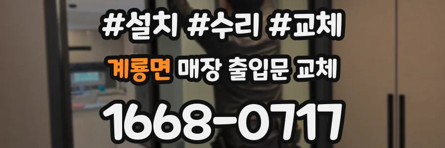 계룡면 매장 출입문 교체