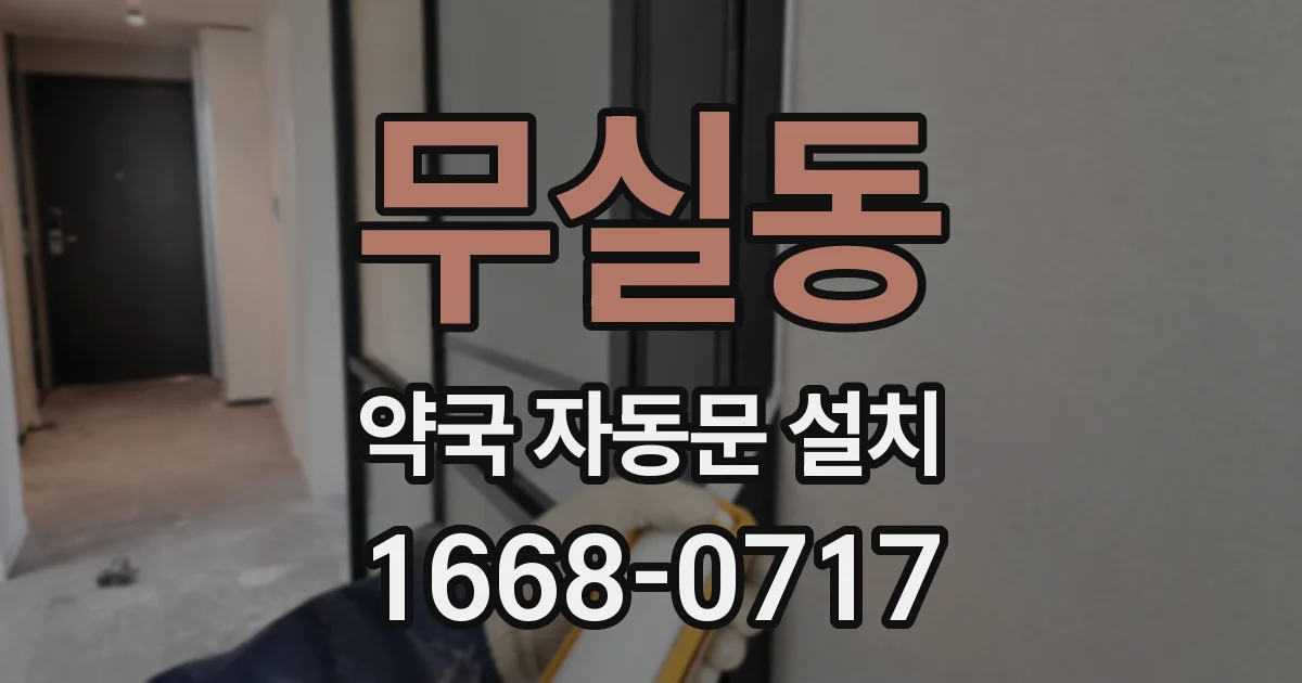 무실동 약국 자동문 설치
