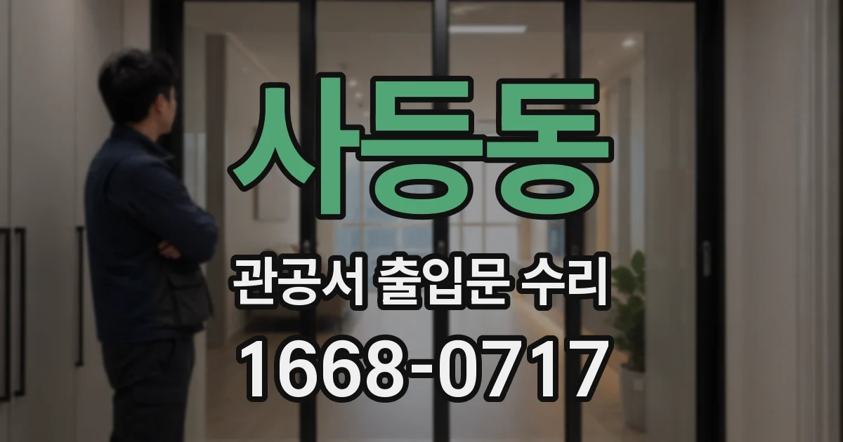 사등동 관공서 출입문 수리
