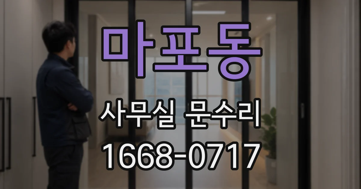 마포동 사무실 문수리