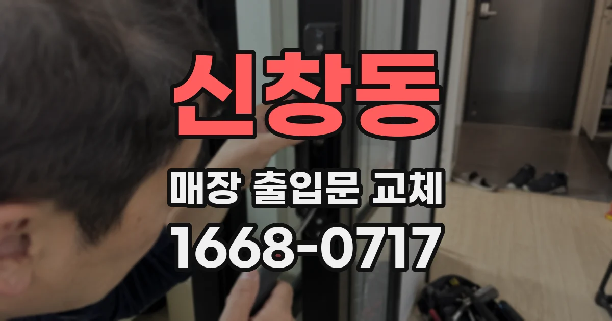 신창동 매장 출입문 교체