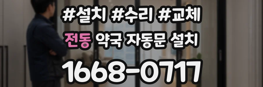 전동 약국 자동문 설치