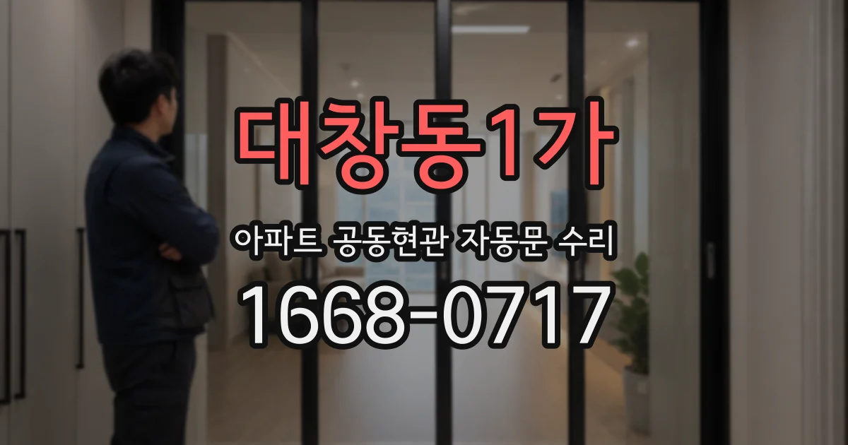 대창동1가 아파트 공동현관 자동문 수리