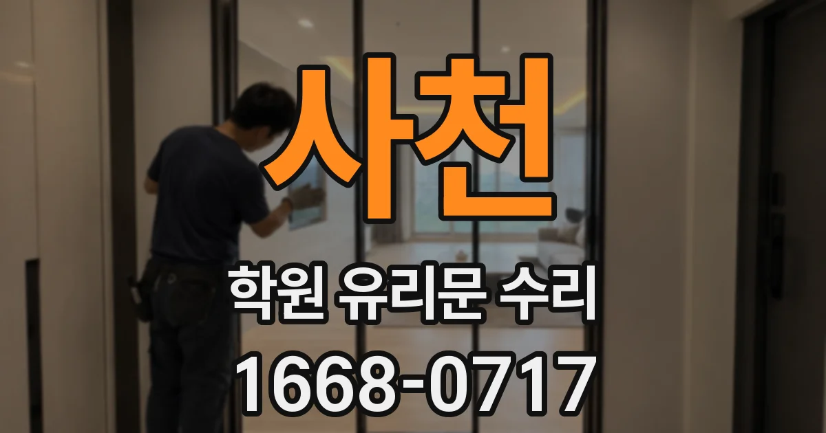 사천 학원 유리문 수리