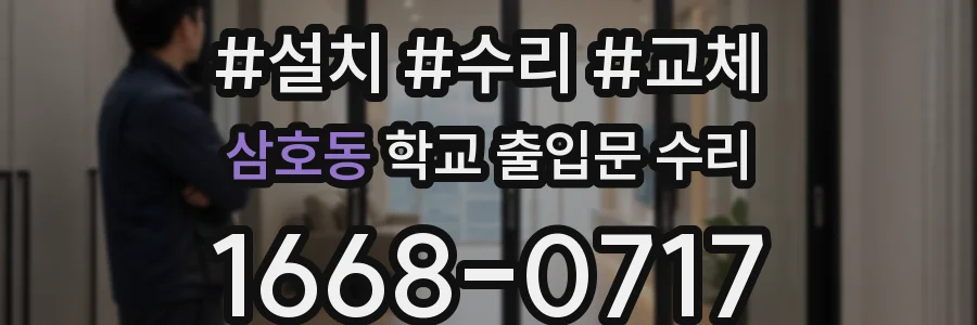 삼호동 학교 출입문 수리