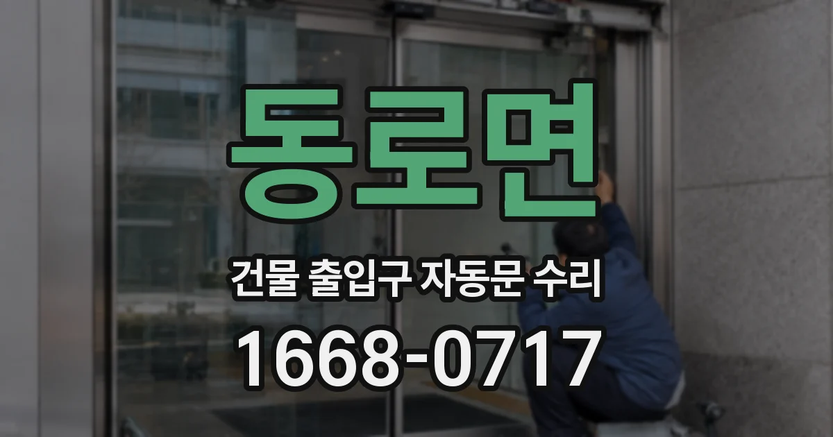 동로면 건물 출입구 자동문 수리