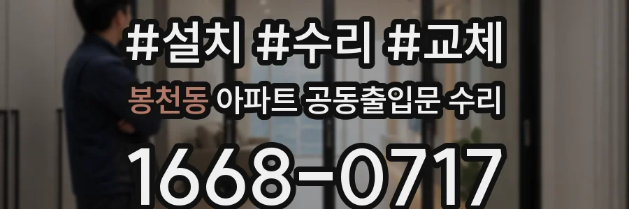 봉천동 아파트 공동출입문 수리