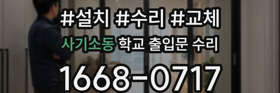 사기소동 학교 출입문 수리
