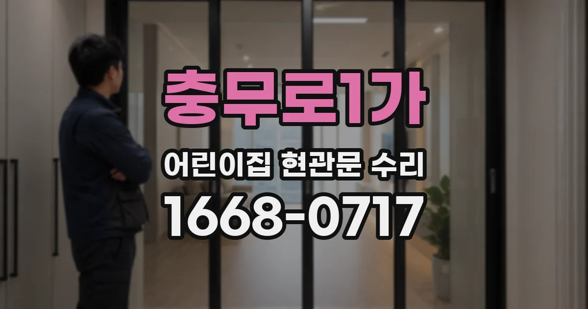 충무로1가 어린이집 현관문 수리