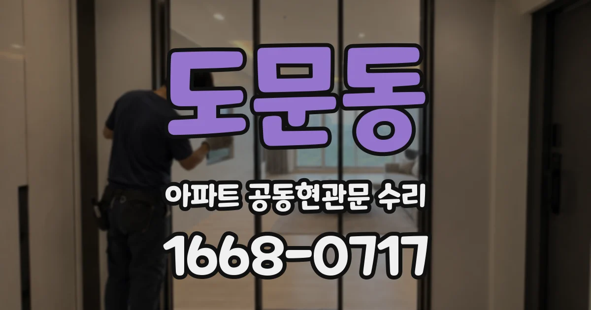도문동 아파트 공동현관문 수리