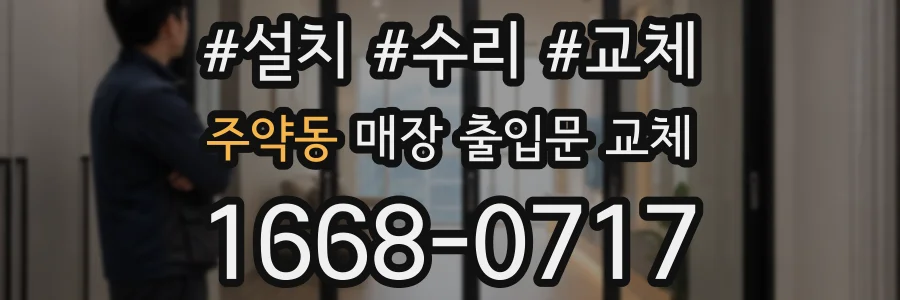 주약동 매장 출입문 교체
