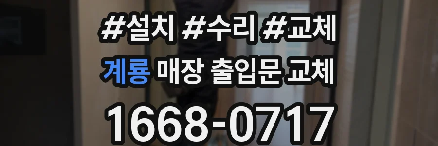 계룡 매장 출입문 교체