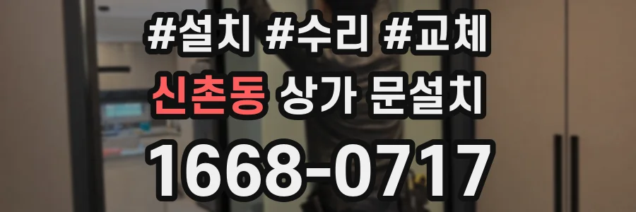 신촌동 상가 문설치