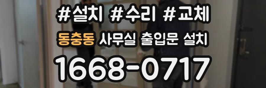동충동 사무실 출입문 설치