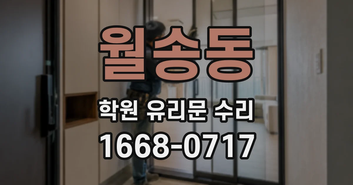 월송동 학원 유리문 수리