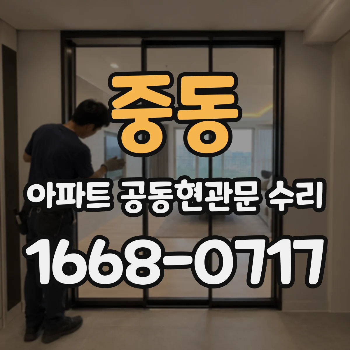 중동 아파트 공동현관문 수리