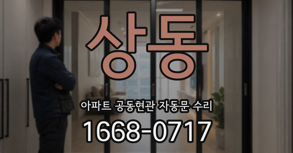 상동 아파트 공동현관 자동문 수리