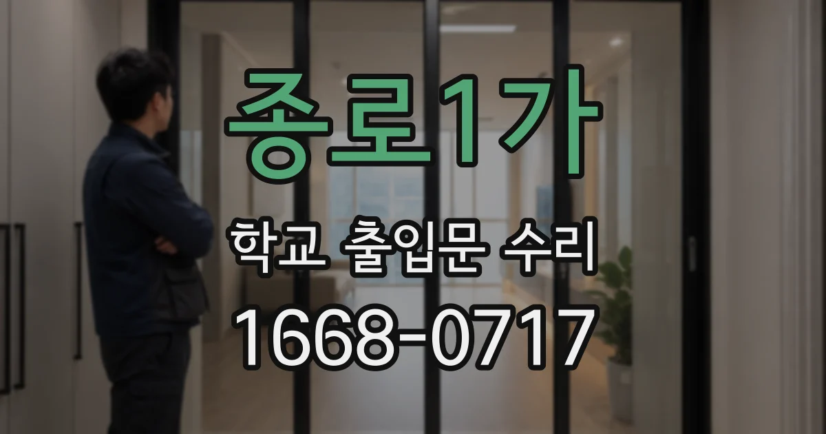 종로1가 학교 출입문 수리
