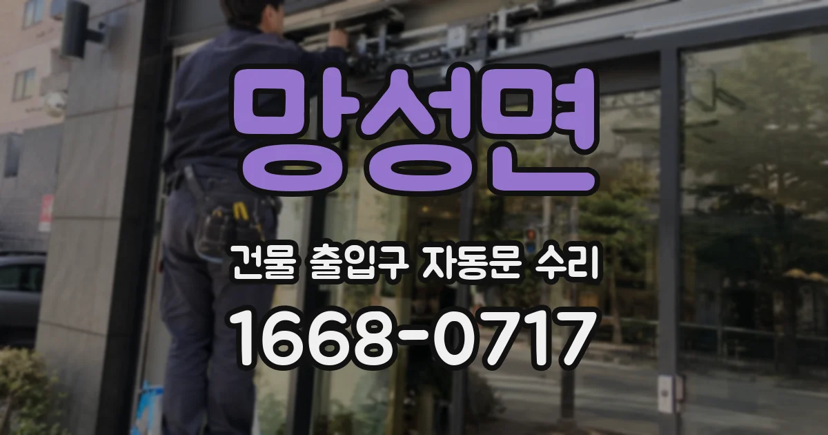 망성면 건물 출입구 자동문 수리